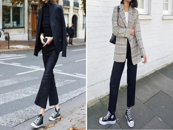 Converse cổ cao nữ và quần tây