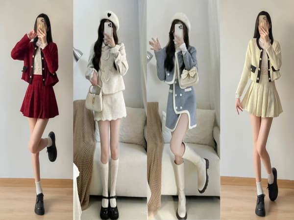 Cách Mix áo dạ Tweed dáng ngắn đẹp chuẩn Fashionista