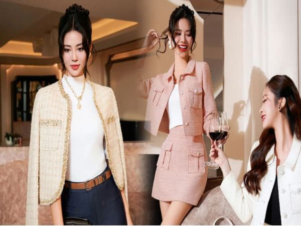 Tìm hiểu về áo dạ Tweed dáng ngắn