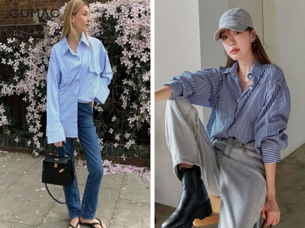 Áo sơ mi sọc xanh - Item thời trang đa năng dễ phối